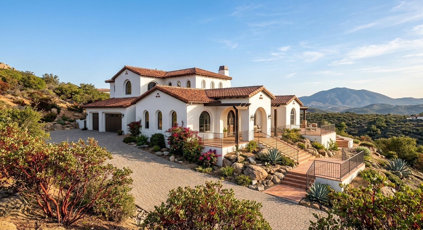 Exterior view of Manzanita Adobe in Alpine, CA