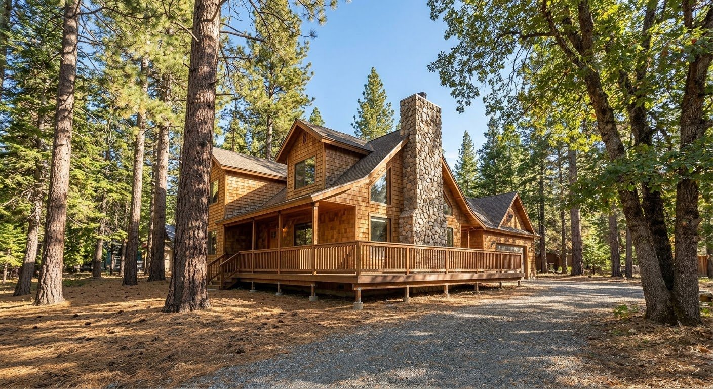 Exterior view of Pine Creek Lodge in Pine Valley, CA